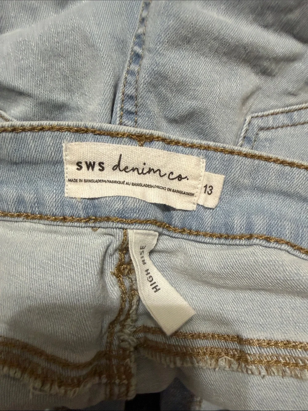 Light Blue Distressed Denim Shorts - Women